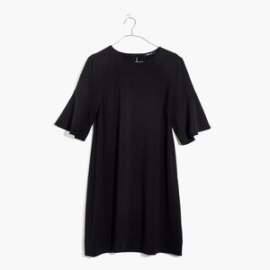 Madewell Dress Black Flutter Sleeve Size XXS Minimalist Mini Non Waisted Party